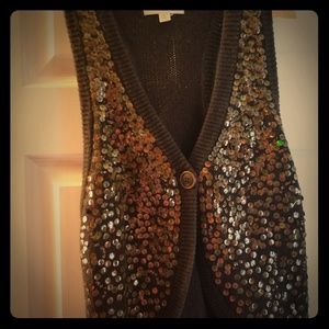 Chocolate sequined sweater vest